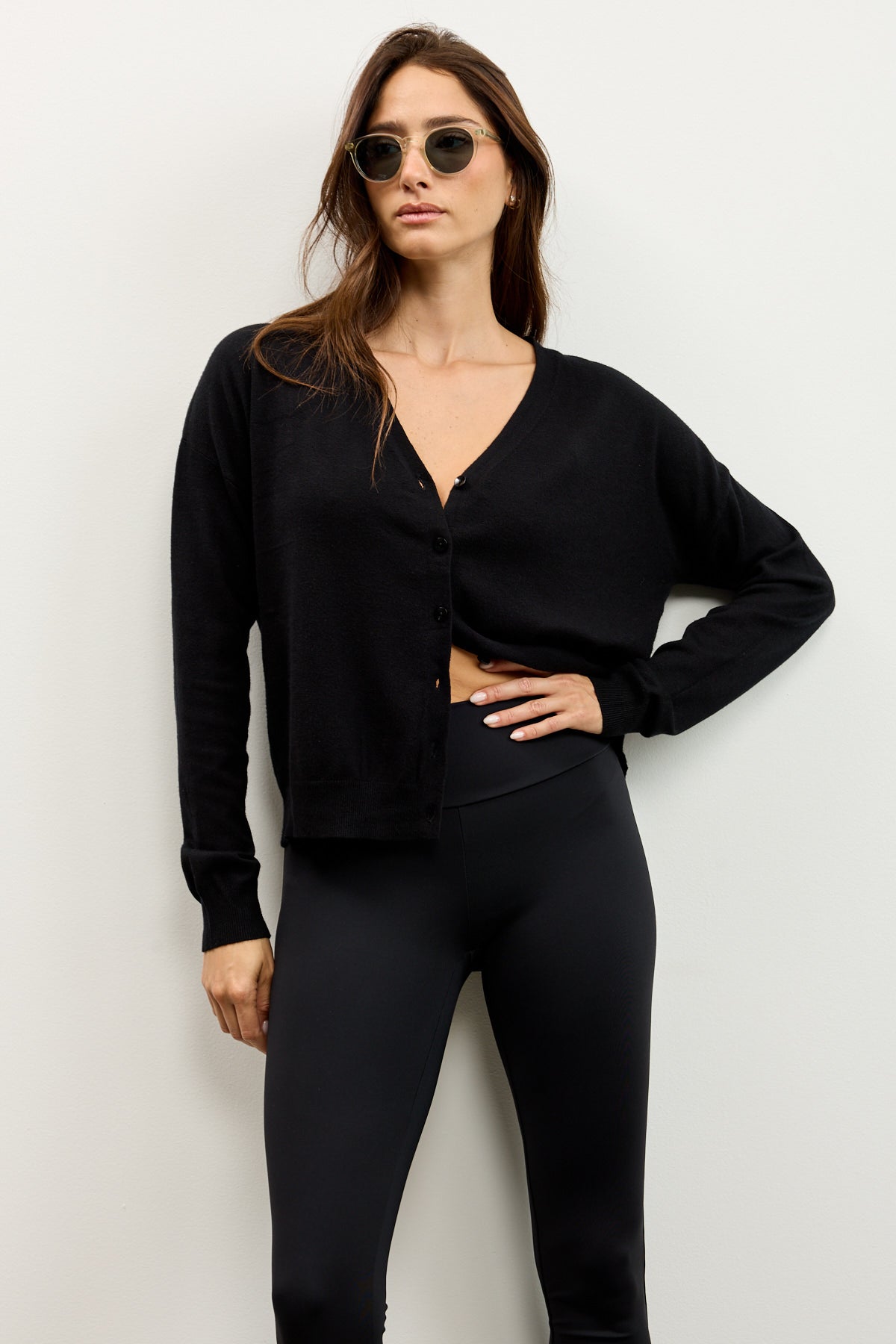 קרדיגן סריג דק שחור