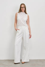 מכנסיים מחויטים ג'וליה שמנת