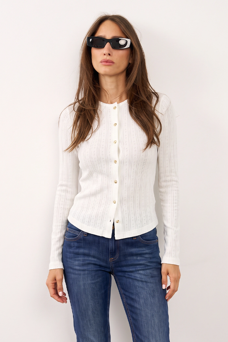LEE קרדיגן KNITTED CARDIGAN ECRU