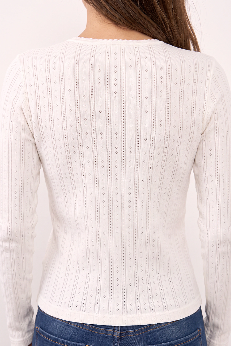 LEE קרדיגן KNITTED CARDIGAN ECRU