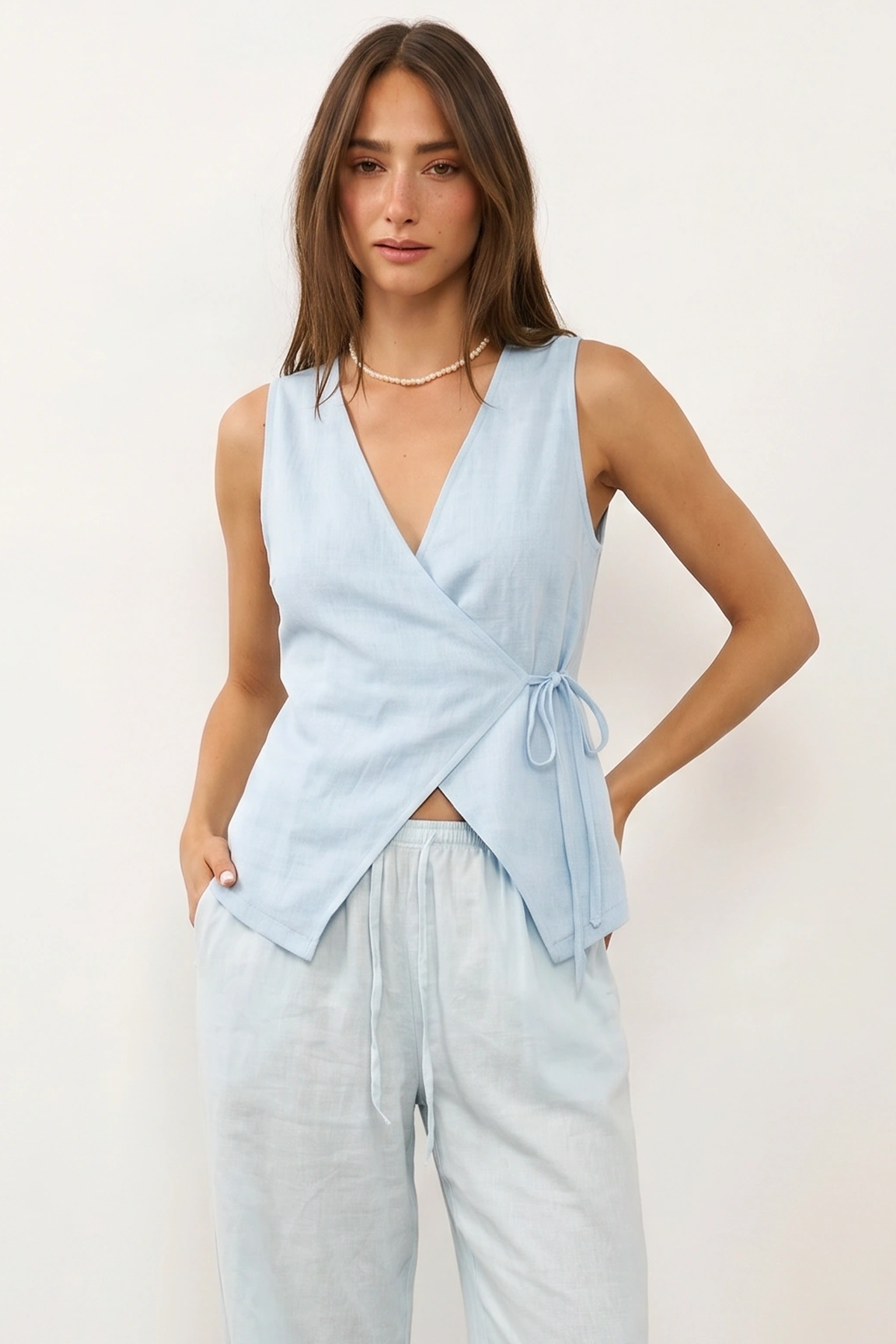חולצת מעטפת אלי תכלת