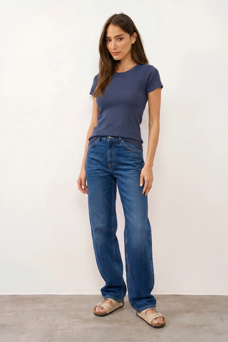LEE ג'ינס RIDER LOOSE STRAIGHT NAVY CAST