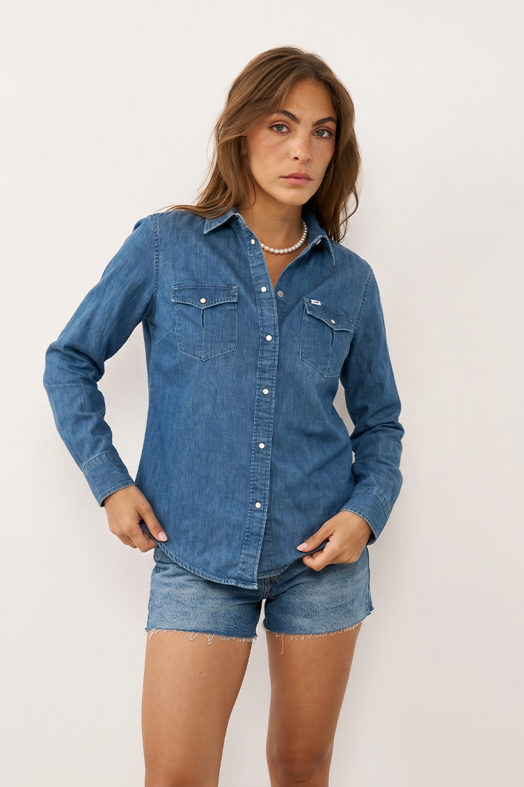 LEE ג׳ינס REGULAR WESTERN SHIRT WASHED BLUE