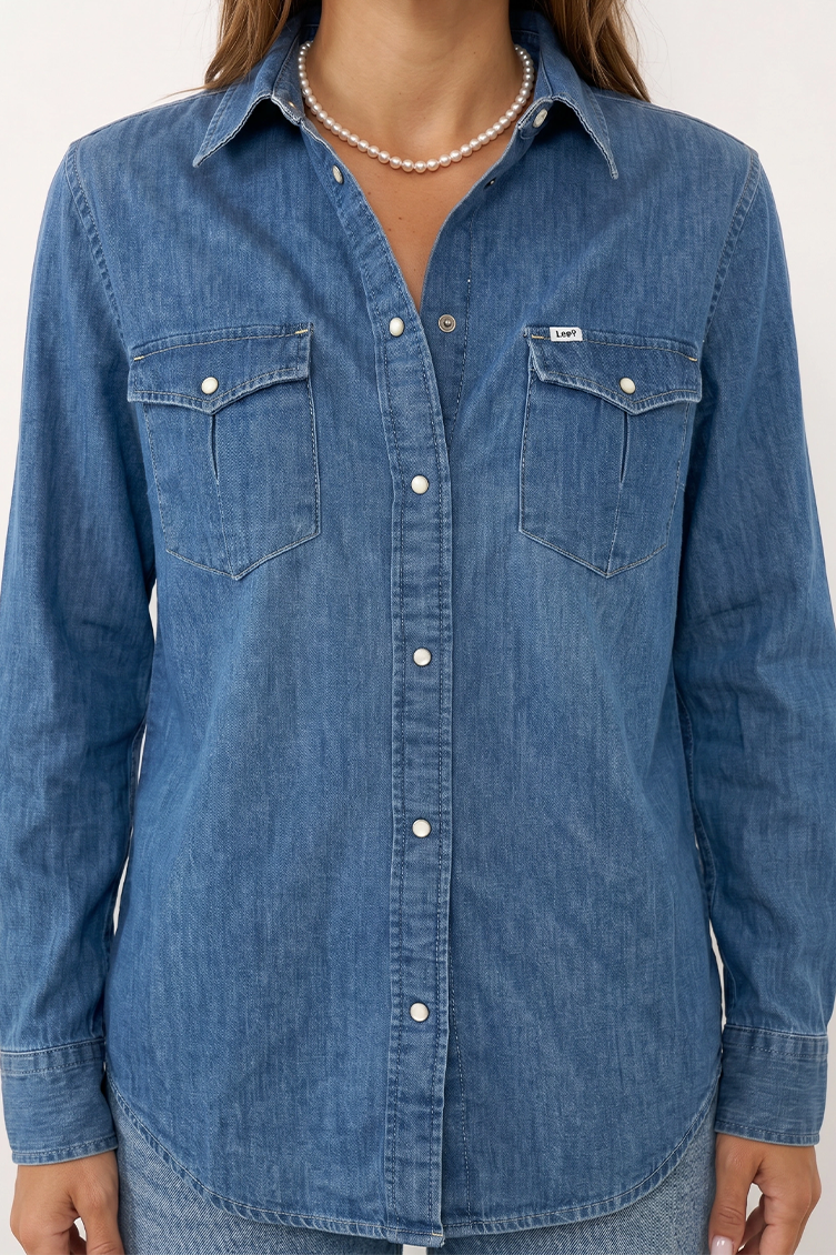 LEE ג׳ינס REGULAR WESTERN SHIRT WASHED BLUE