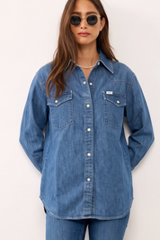 LEE חולצת דנים ESSENTIAL WESTERN SHIRT RIPE BERRY