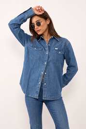 LEE חולצת דנים ESSENTIAL WESTERN SHIRT RIPE BERRY