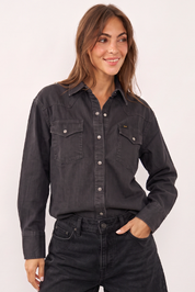LEE חולצת דנים ESSENTIAL WESTERN SHIRT DARK VOLUME