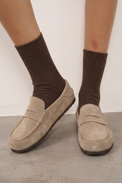 UGG TYLA SLOUCHY גרבי חותלות סריג רך כותנה חום