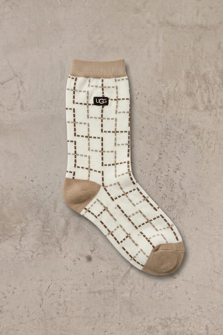 מארז 3 זוגות גרבי UGG Classic Crew שמנת ובז