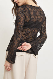 קרדיגן תחרה שחור