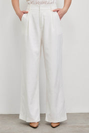 מכנסיים מחויטים ג'וליה שמנת