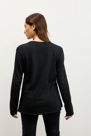 חולצת אלכס V שרוול ארוך שחור