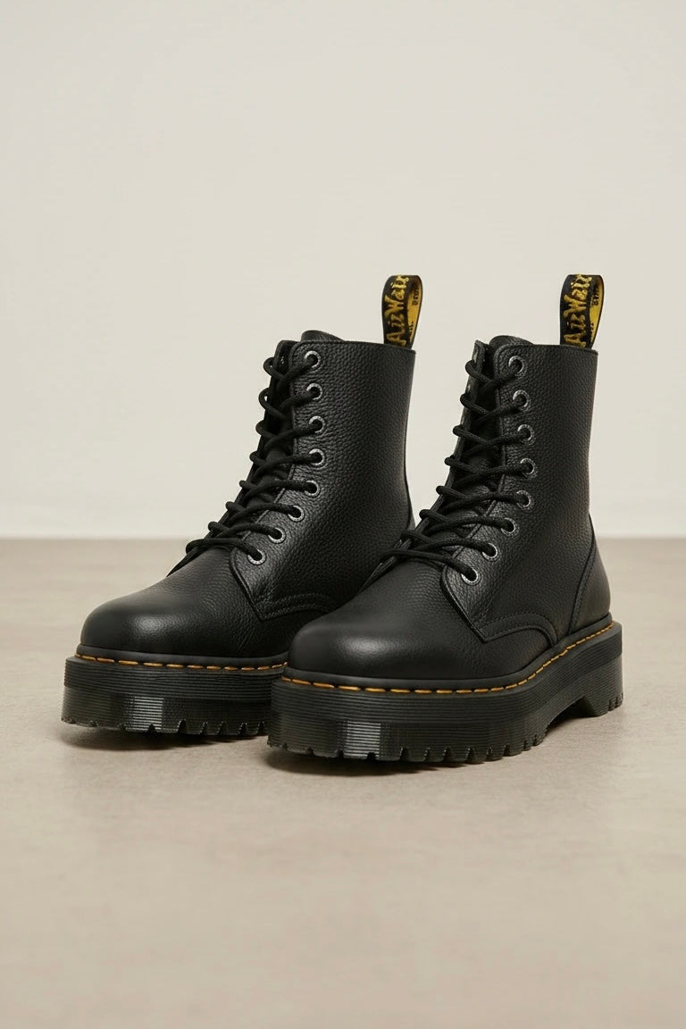 DR. MARTENS מגפי פלטפורמה דגם ג'יידון III שחור עור רך