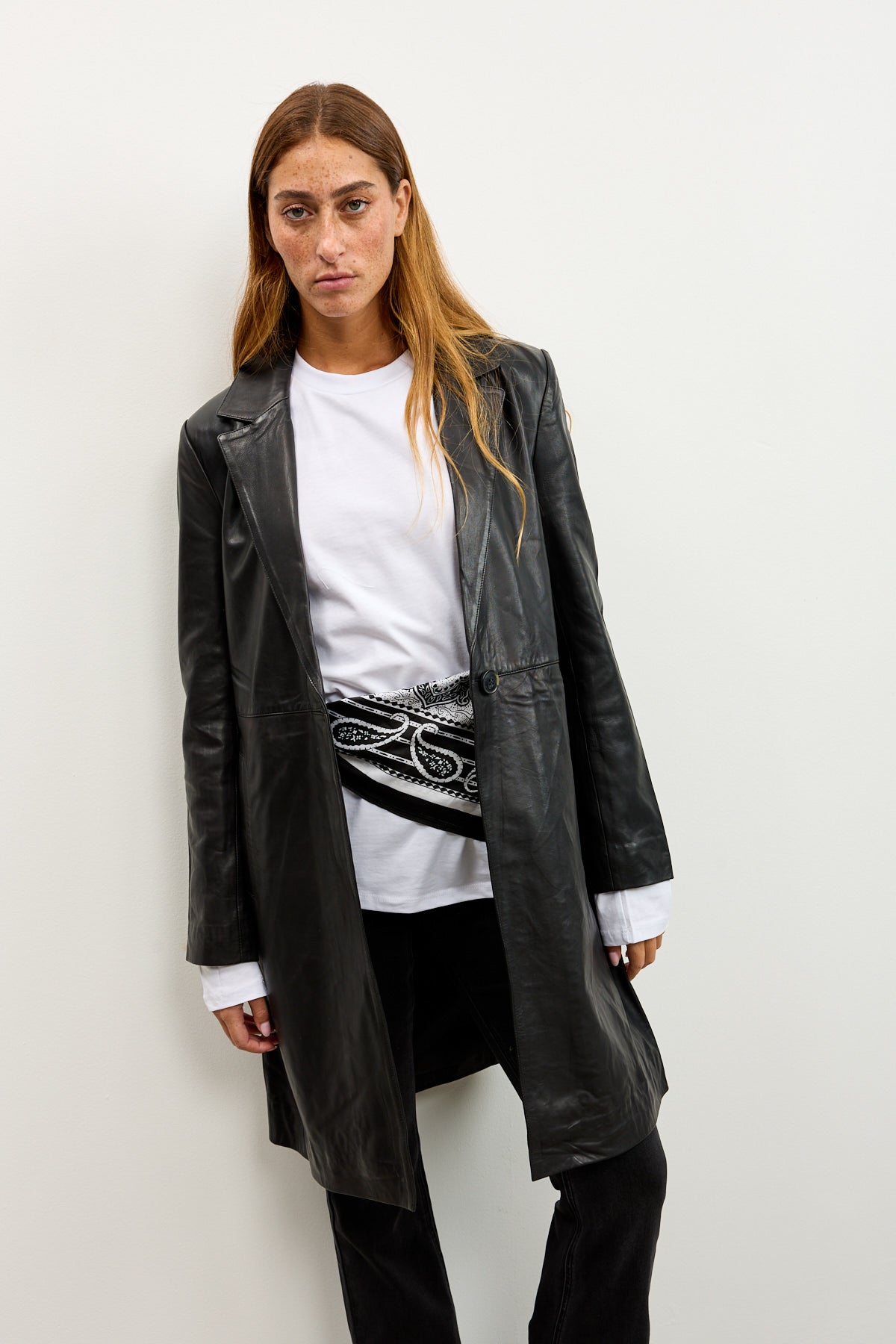 טי שירט ניקי כותנה עם שרוולים ארוכים לומינה לבן