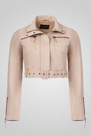 מעיל עור בז׳ MIA JACKET