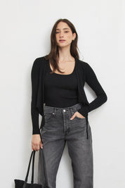 עליונית מעטפה סריג שחור