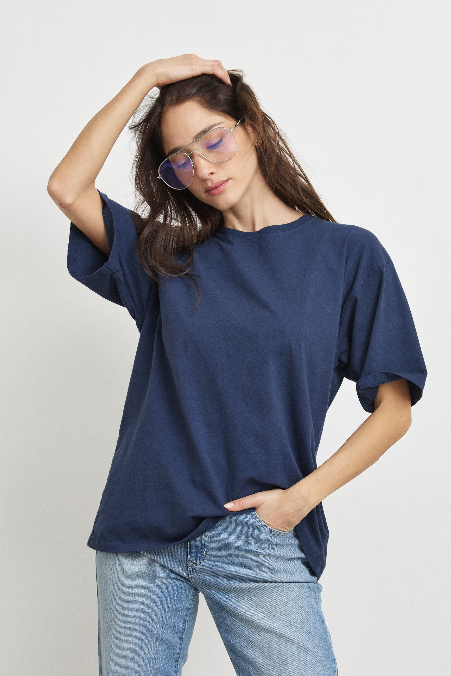 טישירט אוברסייז לני כחול