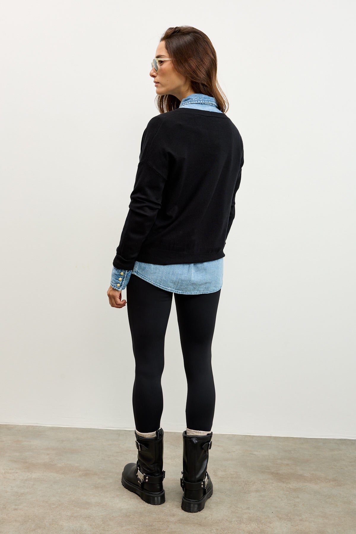 קרדיגן סריג דק שחור