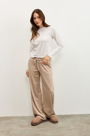 חולצת ניקי פסים בז