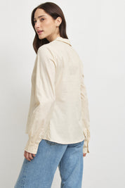 חולצה מכופתרת כותנה חמאה