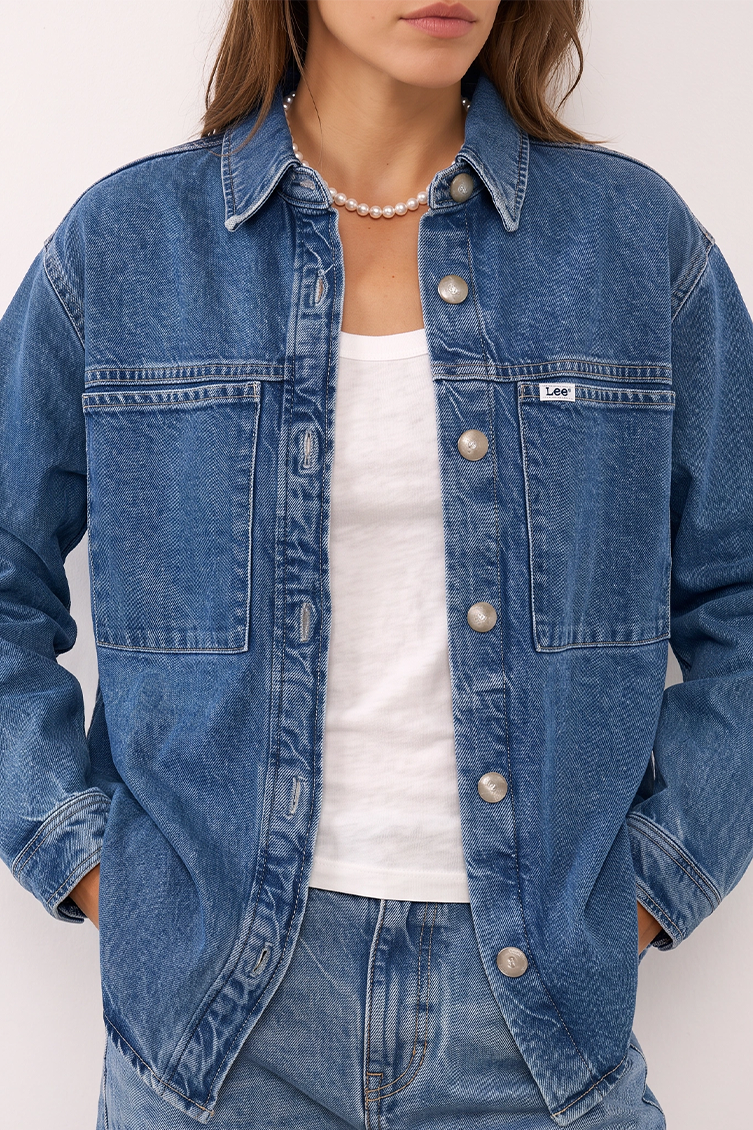 LEE ג׳קט ג׳ינס RELAXED UTILITY OVERSHIRT EYE SPY