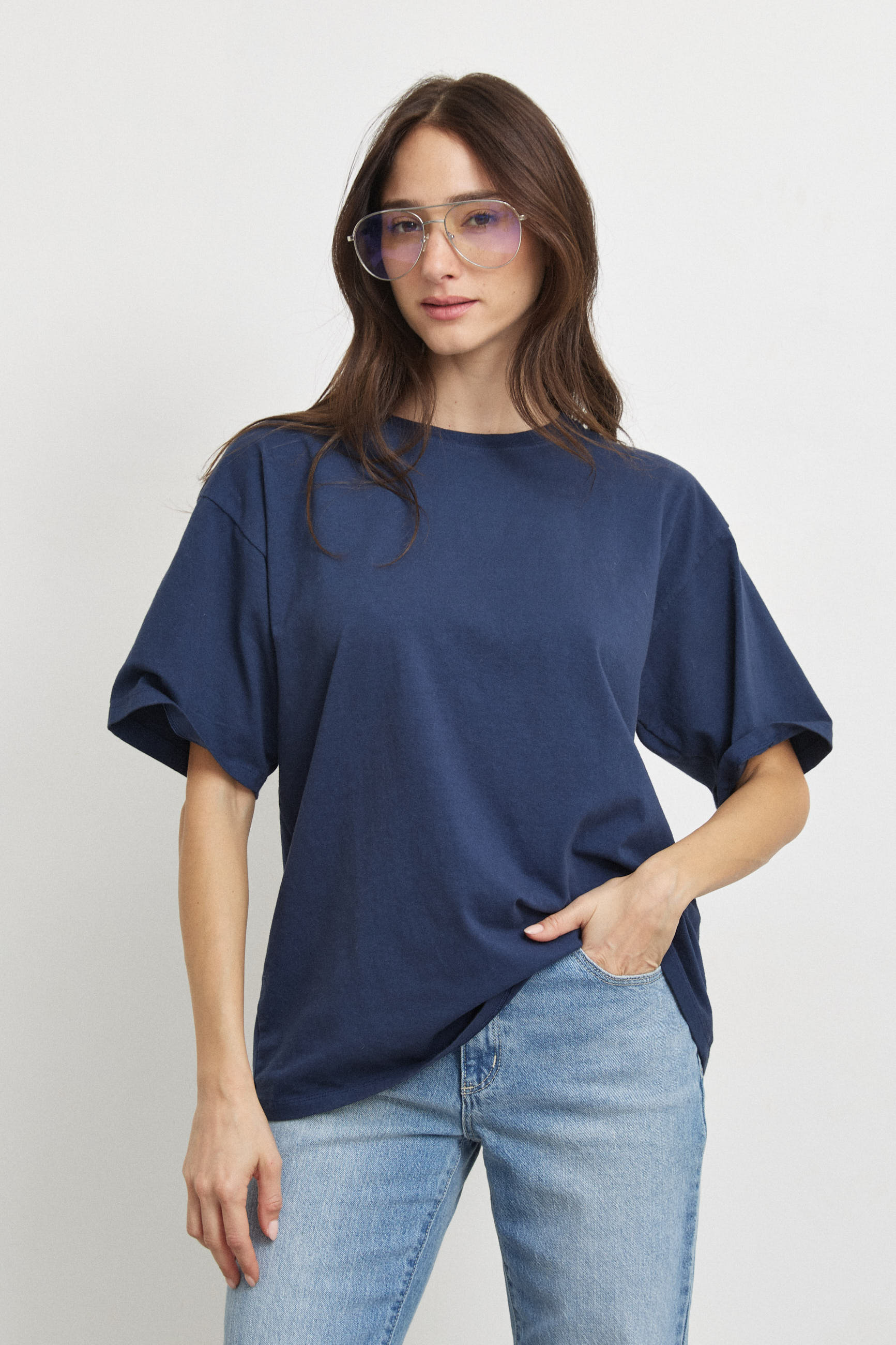 טישירט אוברסייז לני כחול