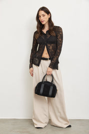 קרדיגן תחרה שחור