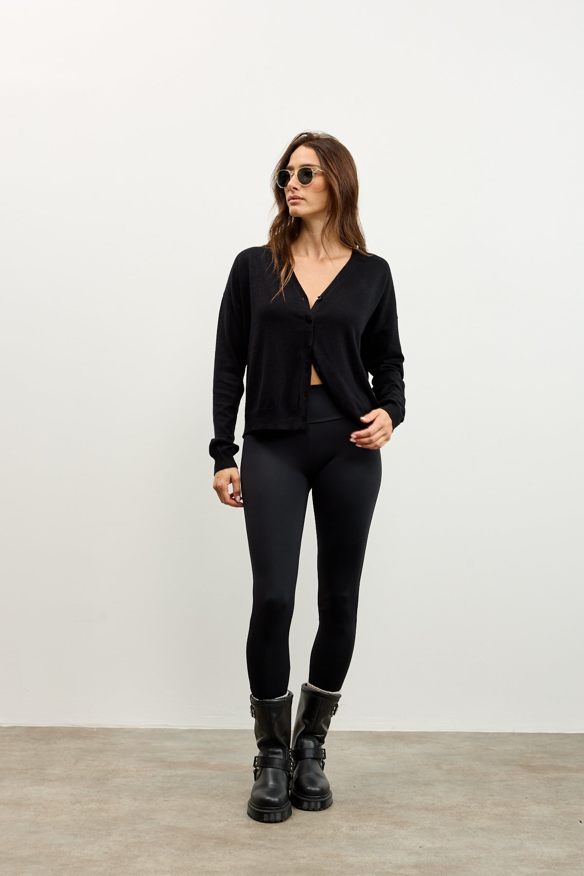 קרדיגן סריג דק שחור