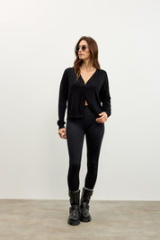 קרדיגן סריג דק שחור