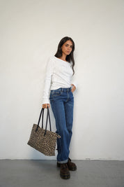 תיק עור אמליה מנומר