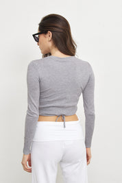 עליונית מעטפה סריג אפורה