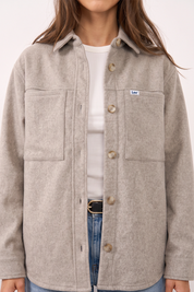 LEE ג׳קט RELAXED UTILITY OVERSHIRT WARM GRAY HEATHER