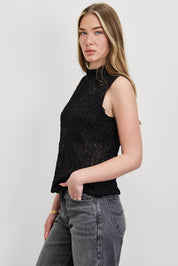 חולצת תחרה איטלקית שחור