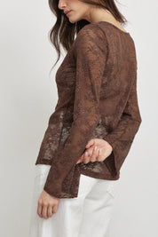 קרדיגן תחרה חום