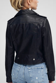 מעיל עור שחור SEMEE LEATHER JACKET