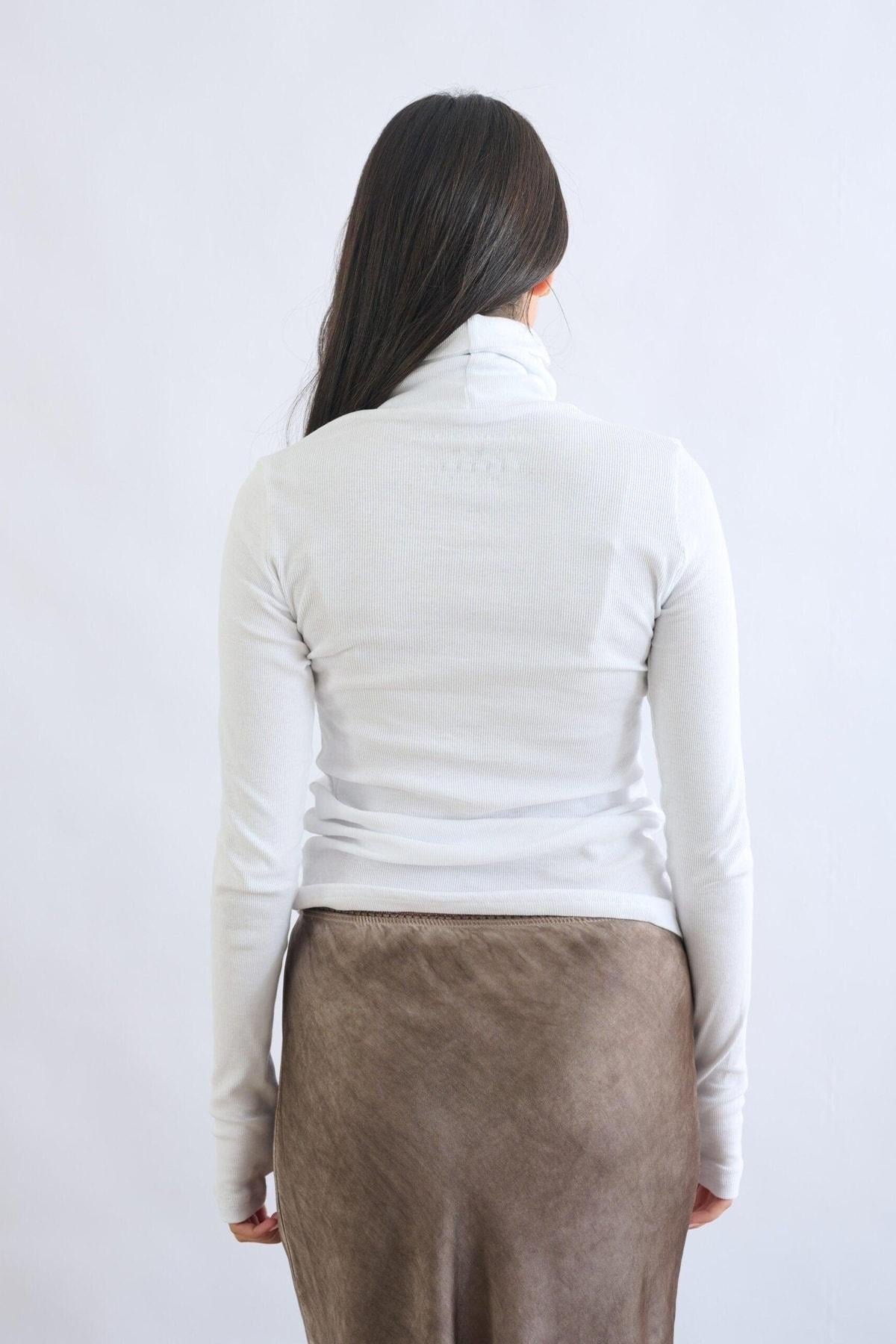 חולצת גולף ריב כפפה לבן