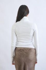 חולצת גולף ריב כפפה לבן