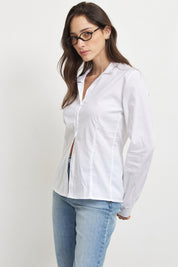 חולצה מכופתרת כותנה לבנה