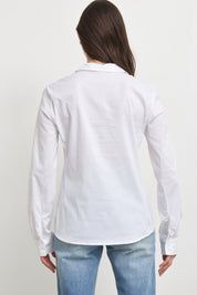 חולצה מכופתרת כותנה לבנה