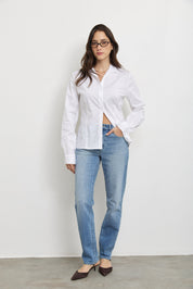 חולצה מכופתרת כותנה לבנה