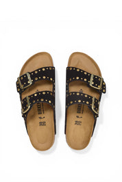 כפכפי בירקנשטוק דגם אריזונה שחור ניטים