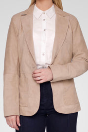 מעיל עור בז׳ NOIAN SUEDE BLAZER