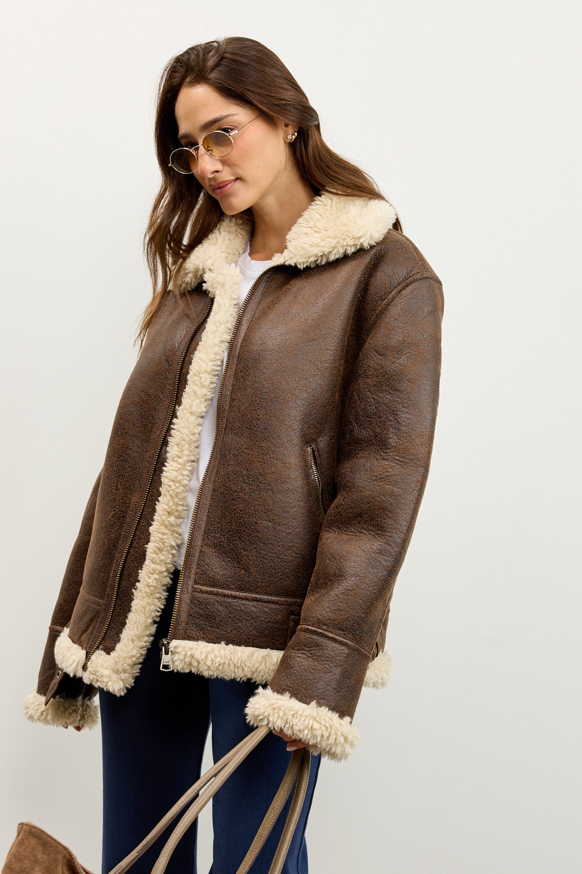 LEE ג׳ינס AVIATOR JACKET LUXE BROWN