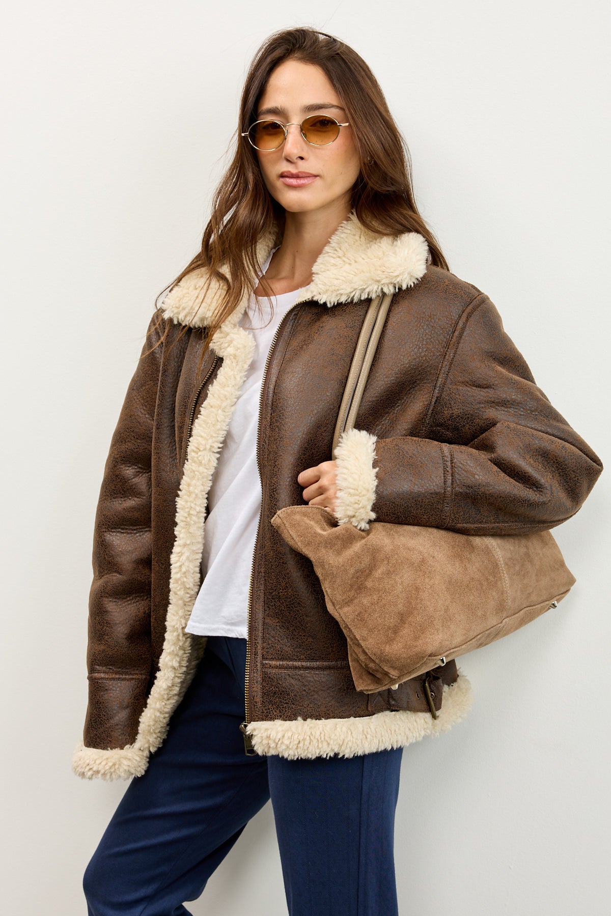 LEE ג׳ינס AVIATOR JACKET LUXE BROWN