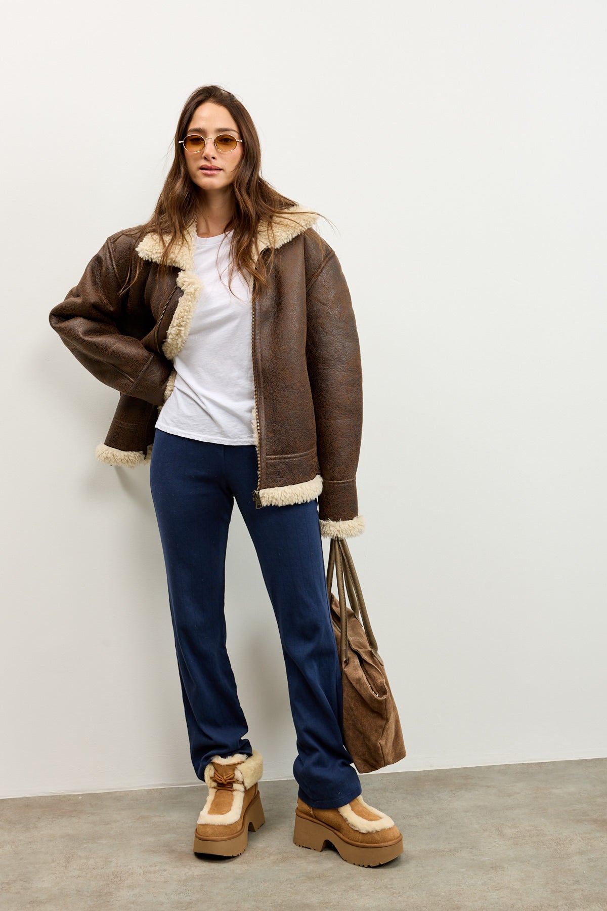 LEE ג׳ינס AVIATOR JACKET LUXE BROWN