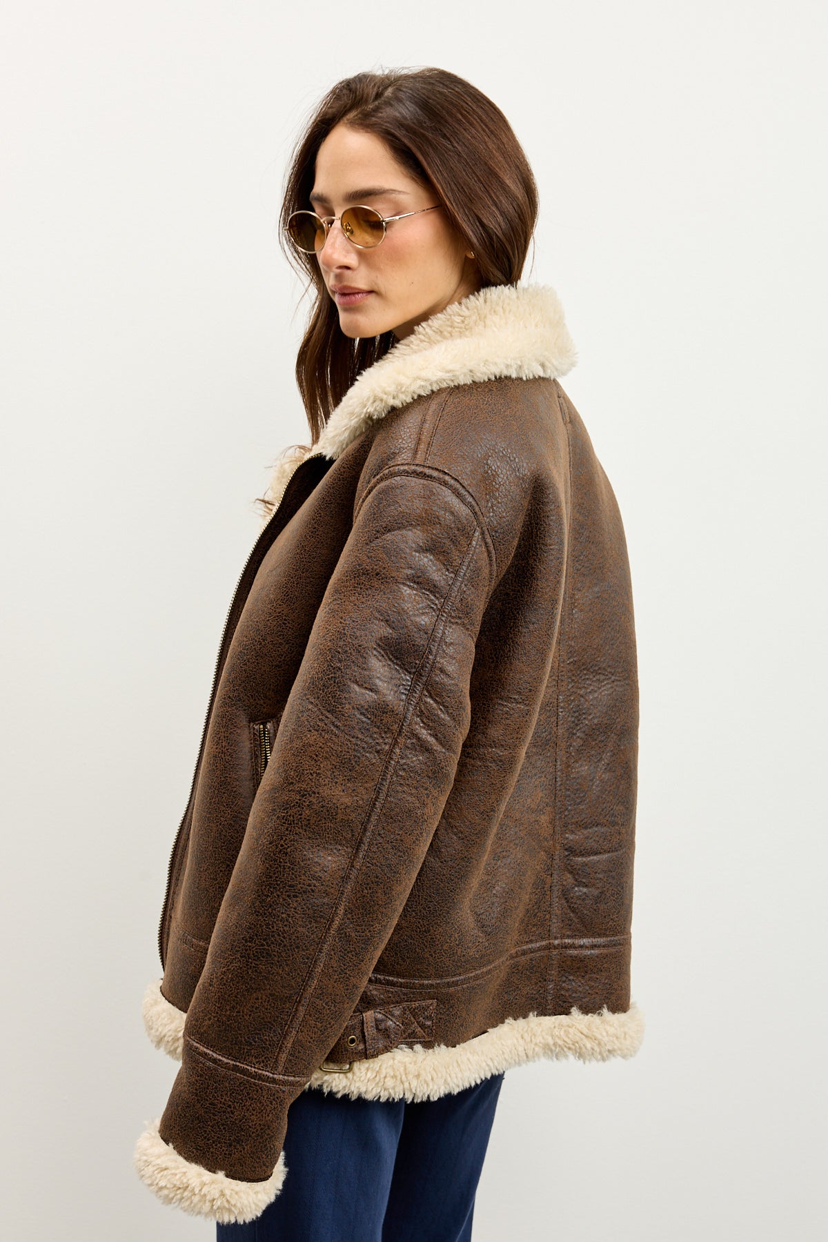 LEE ג׳ינס AVIATOR JACKET LUXE BROWN