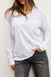 חולצת אלכס V שרוול ארוך לבן