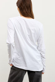 חולצת אלכס V שרוול ארוך לבן