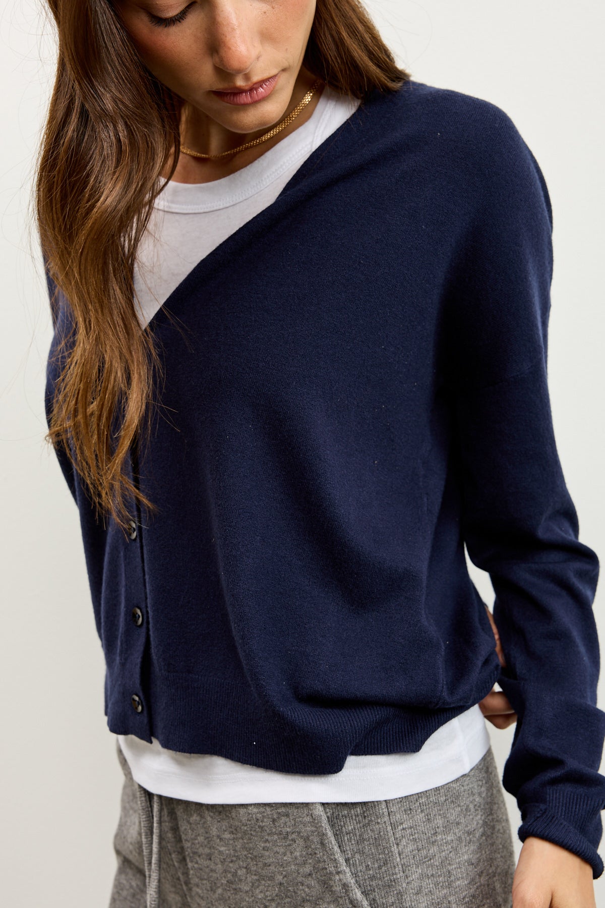 קרדיגן סריג דק כחול