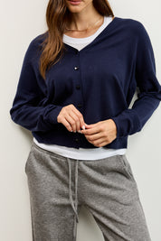 קרדיגן סריג דק כחול